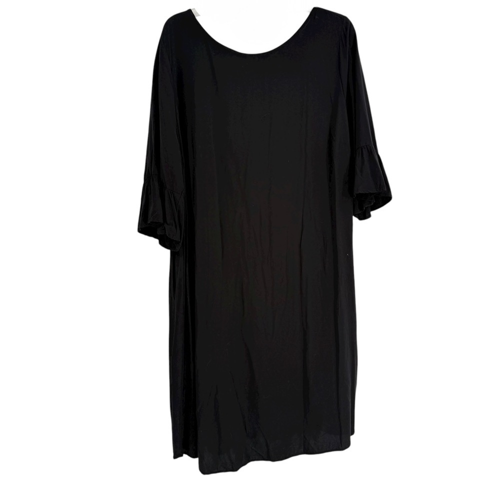 OLD NAVY Dress Black RUFFLE Sleeve Size 3X LBD Women Rayon Career Minimalist